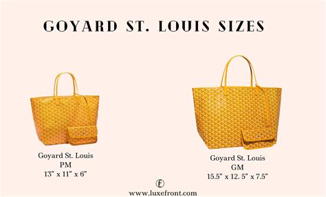 goyard tote dimensions|goyard st louis pm price.